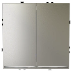 Изображение Проходной переключатель встраиваемый VOLTUM S70 двухклавишный с подсветкой 10А (шелк)